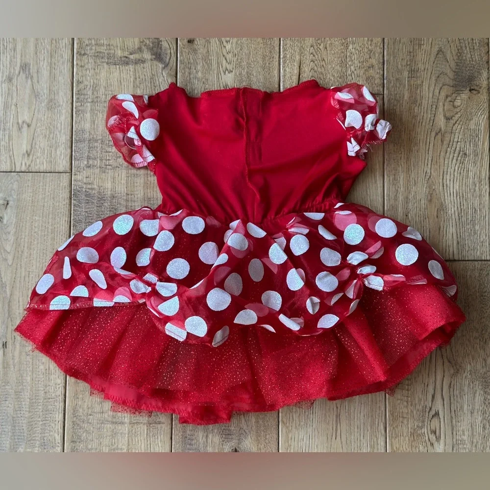 Disney Minnie Mouse Red Polka Dot Dress Up Halloween Costume size 2T